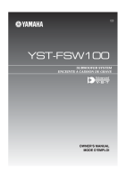 Yamaha YSTFSW-100 - Owners Manual
